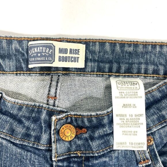 Levi’s Signature Mid Rise Bootcut Jeans Medium Wash Women Size 10 Short 32 x 28 - Picture 3 of 4